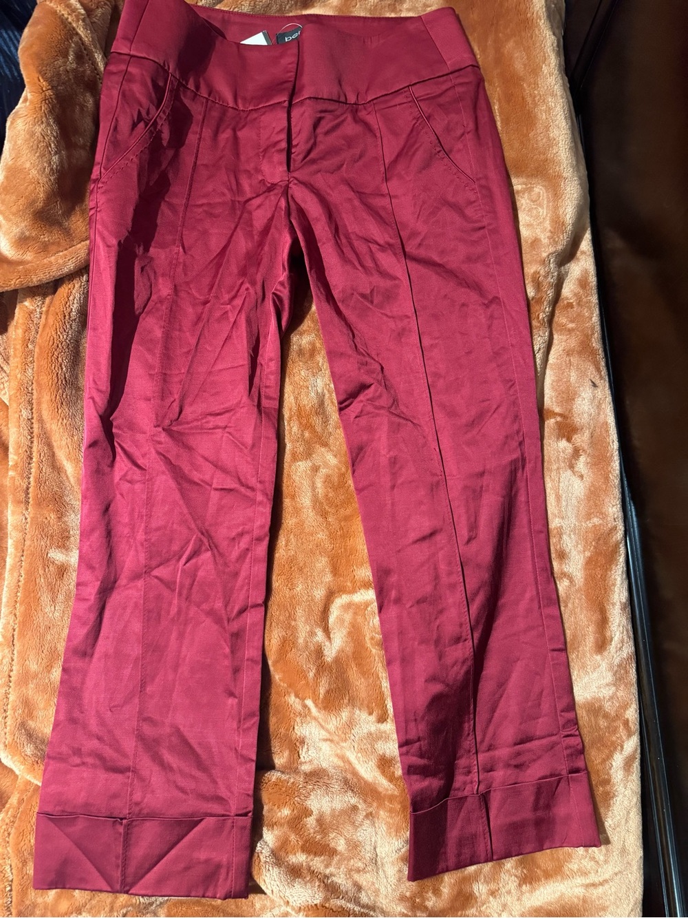 bebe Maroon slim leg Dress Pants